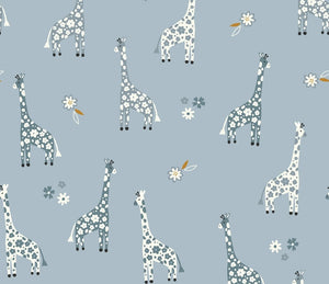 Baumwolle "Afrika Giraffe" blau